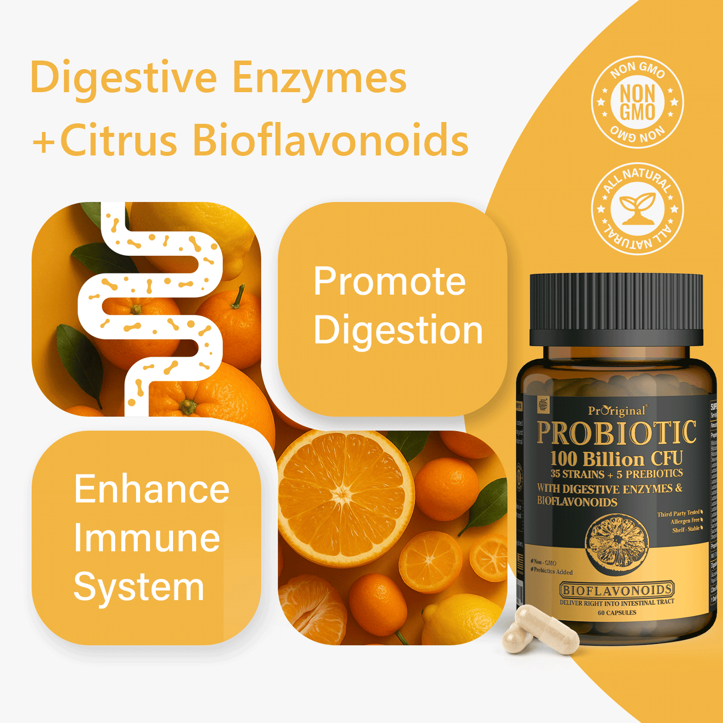 Probiotics with Prebiotics for Men and Women - 35 Strains Organic Probiotics 100 Billion CFU for Gut & Digestive Health, Vegan Acidophilus Probiotic Supplement, Non-GMO Raw Probiotic 60 Capsules