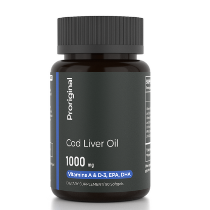 Original Cod Liver Oil 1000mg Softgels | Vitamins A & D3 | EPA & DHA Omega-3 Supplement | 90 Softgels