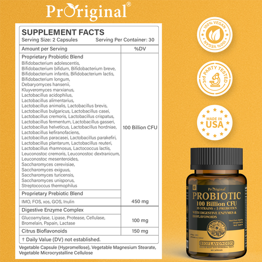 Probiotics with Prebiotics for Men and Women - 35 Strains Organic Probiotics 100 Billion CFU for Gut & Digestive Health, Vegan Acidophilus Probiotic Supplement, Non-GMO Raw Probiotic 60 Capsules
