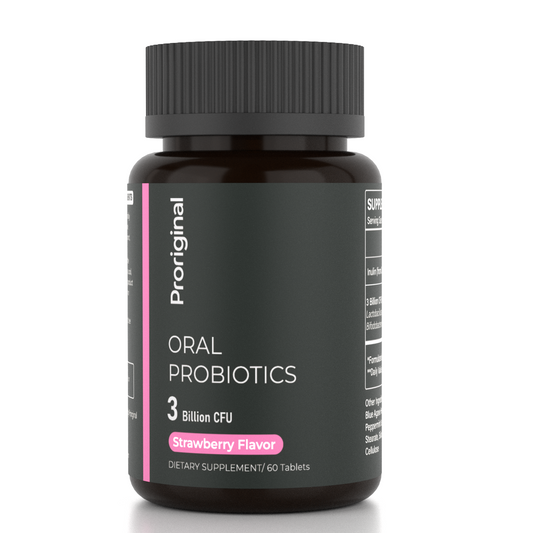 Oral Probiotics Tablets 3 Billion CFU for Fresh Breath & Oral Care, Strawberry Flavor Probiotic with Inulin & Lactobacillus Blend, Non-GMO, 60 Tablets