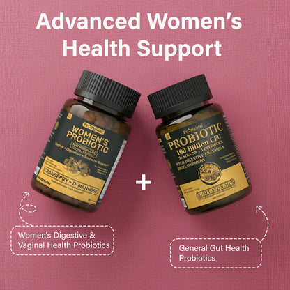 Probiotics for Women – Women’s Probiotic for Digestive, Vaginal, Urinary Health & pH Balance – 100 Billion CFU, 11 Strains with Organic Prebiotics, Cranberry Extract, D-Mannose – Non-GMO, 60 Capsules