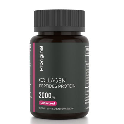 Multi Collagen Peptides Capsules 2000mg, Types I II III V X Collagen Complex with Bovine, Fish, Eggshell & Bone Broth Collagen, Unflavored, Non-GMO, 90 Capsules