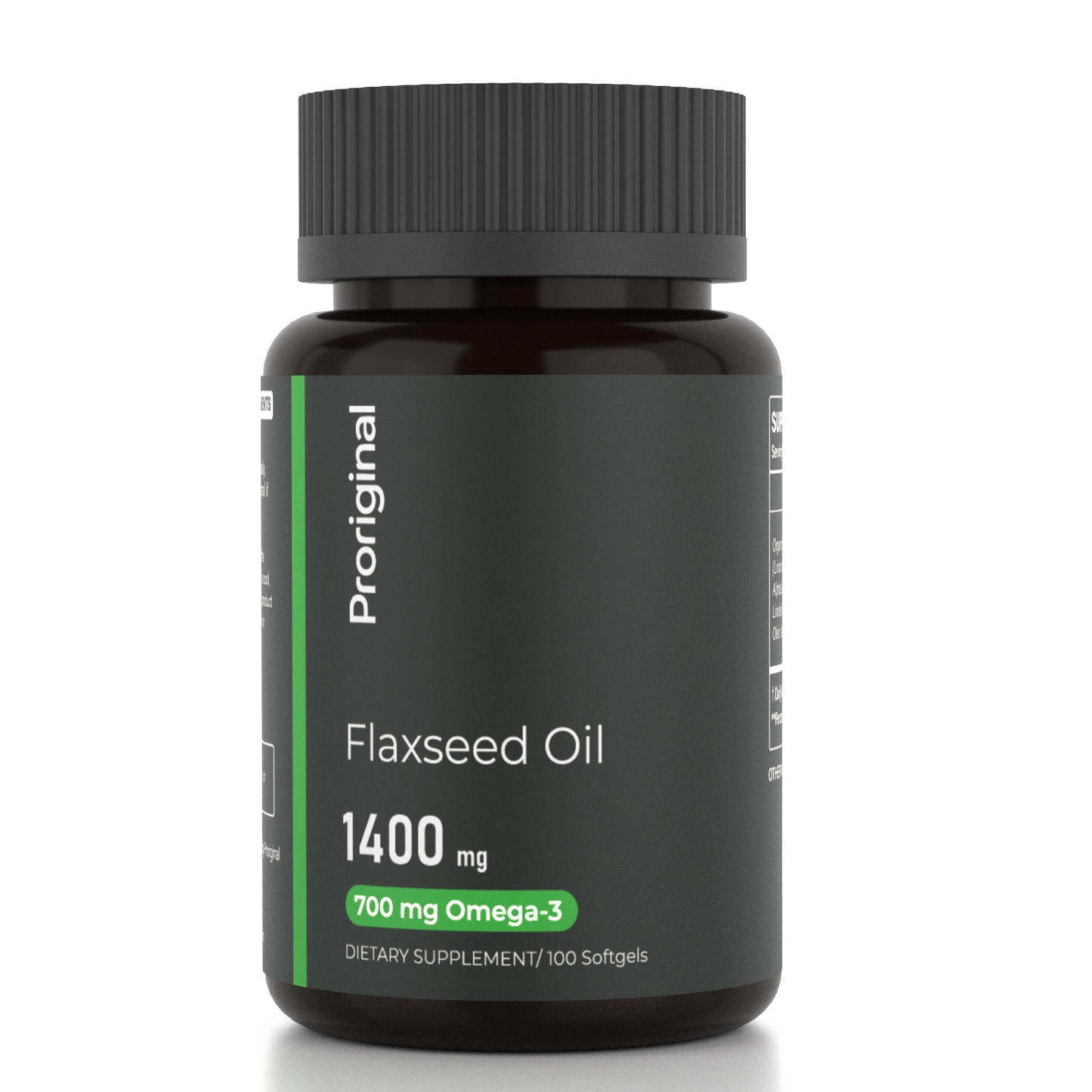 Organic Flaxseed Oil 1400mg Softgels with 700mg Omega 3, Cold Pressed Flaxseed Supplement with Omega 3-6-9, Non-GMO, Supports Heart, Brain & Joint Health, 100 Softgels