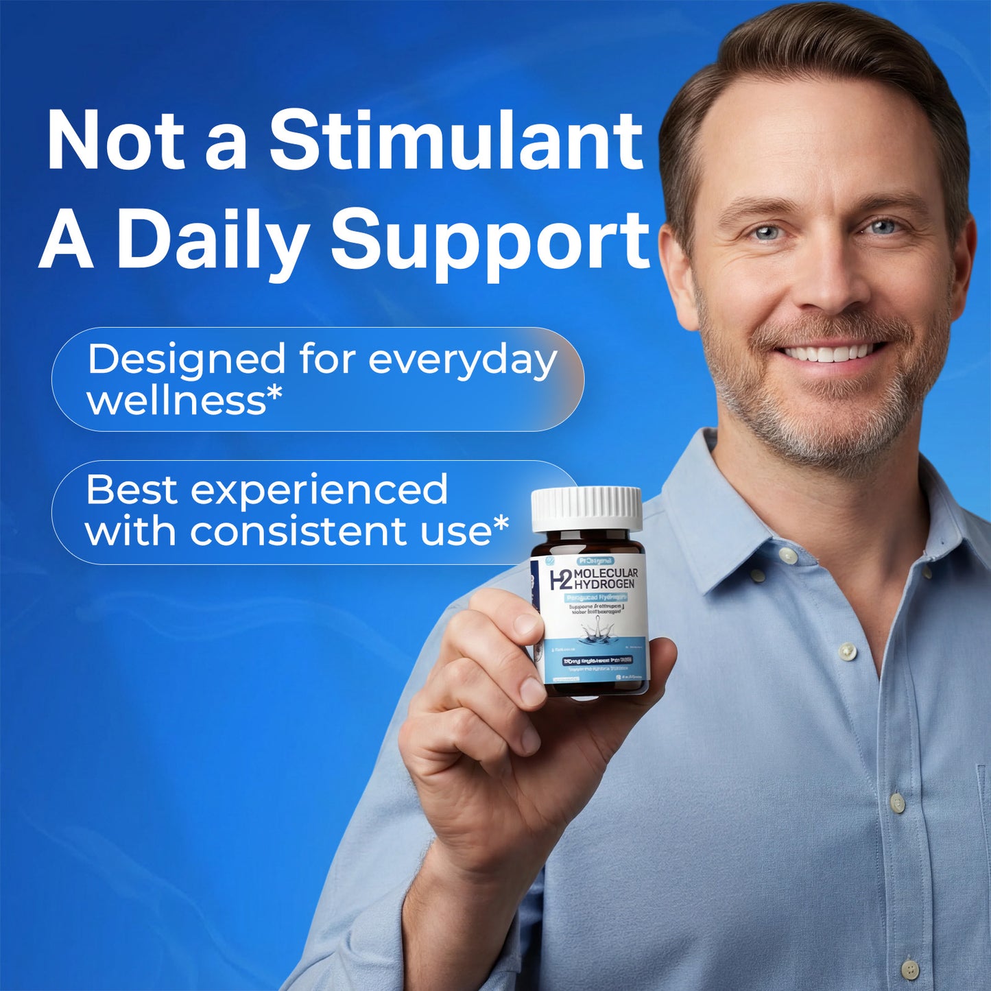 Hydrogen Water Tablets - 12 PPM H2 Molecular Hydrogen - 120 mg Magnesium-Based Reaction System - Supports Antioxidant Defense, Cellular Health, Energy & Brain Function - Non-GMO, Unflavored 60 Tablets