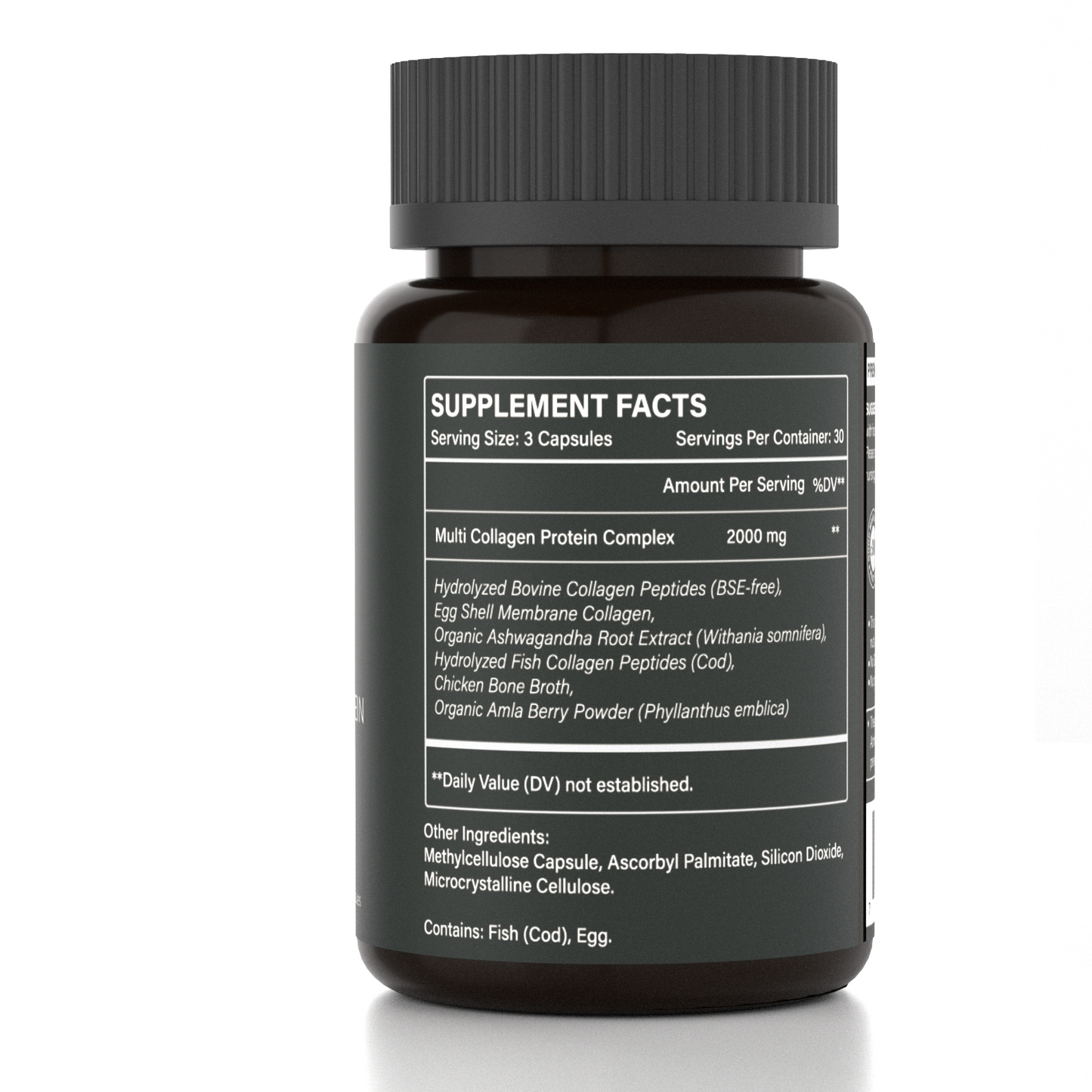 Multi Collagen Peptides Capsules 2000mg, Types I II III V X Collagen Complex with Bovine, Fish, Eggshell & Bone Broth Collagen, Unflavored, Non-GMO, 90 Capsules