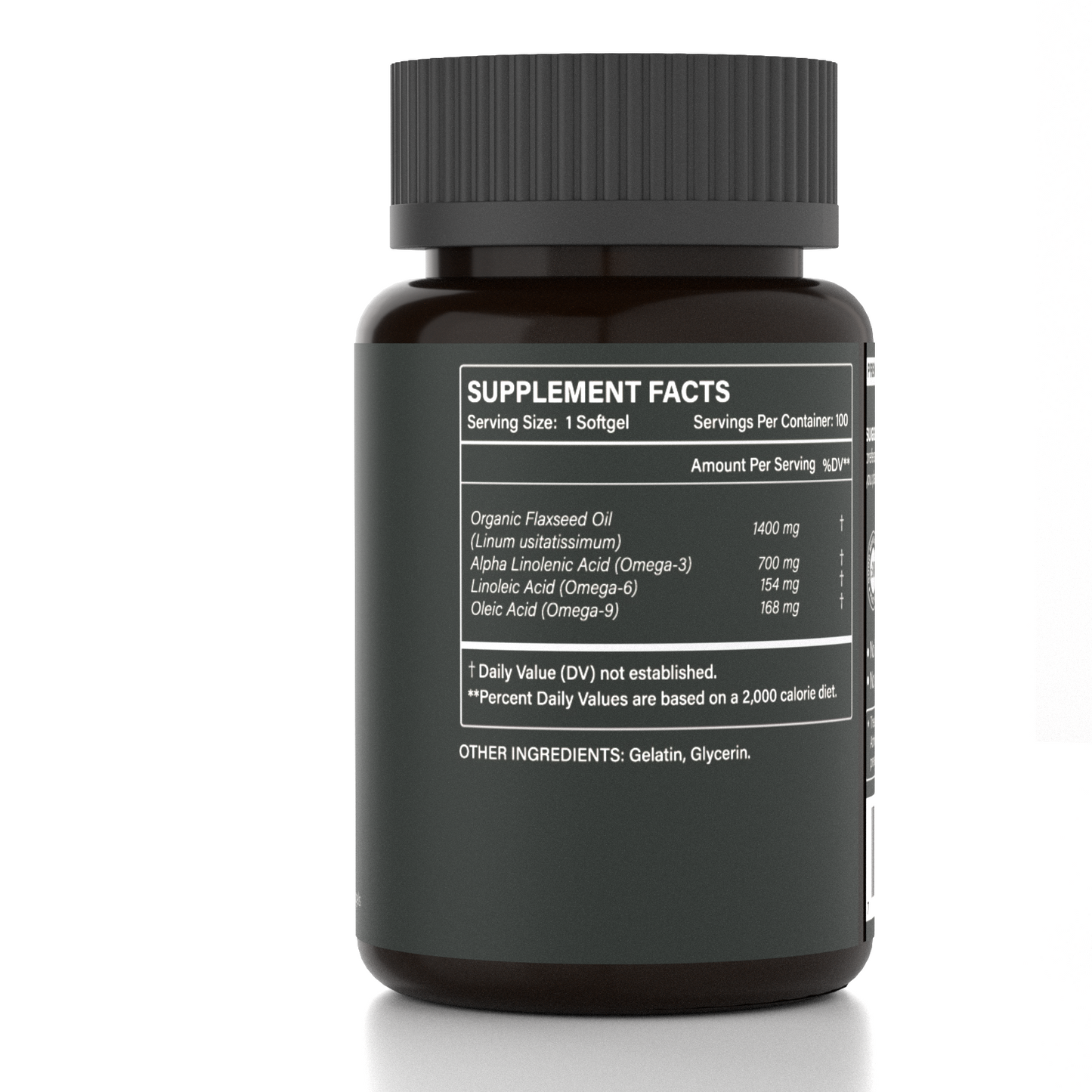 Organic Flaxseed Oil 1400mg Softgels with 700mg Omega 3, Cold Pressed Flaxseed Supplement with Omega 3-6-9, Non-GMO, Supports Heart, Brain & Joint Health, 100 Softgels